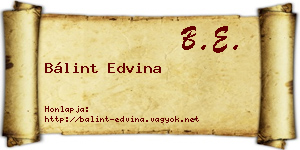 Bálint Edvina névjegykártya